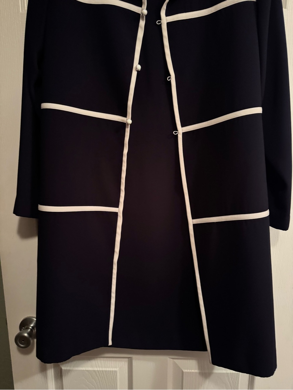 Danny & Nicole 2piece Navy Blue & White Sheath Midi Dress with Jacket - Picture 5 of 12